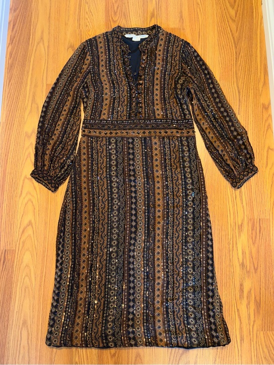 Veronica Beard Dresses & Skirts - Veronica Beard Black and Brown Striped Midi Dress